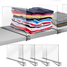 Shelf Dividers 4 Pack 12 Inch Acrylic Vertical Closet Organizers for Shelves
