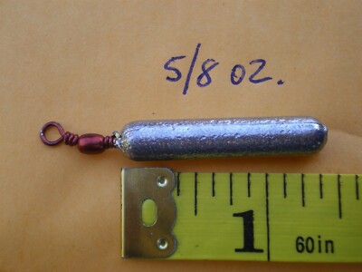 10 PCS. BOTTOM BOUNCER PENCIL SINKER 5/8 OZ. W/#7 RED BARREL SWIVEL