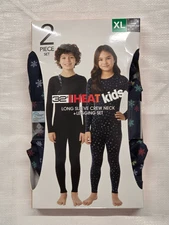 32 Degrees Heat Long Sleeve Crew Neck & Legging Set, Navy Snowflake, Size XL