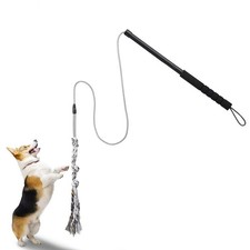 Dog Teaser Wand Flirt Pole Interactive Flirt Stick for Outdoor Training Exercise