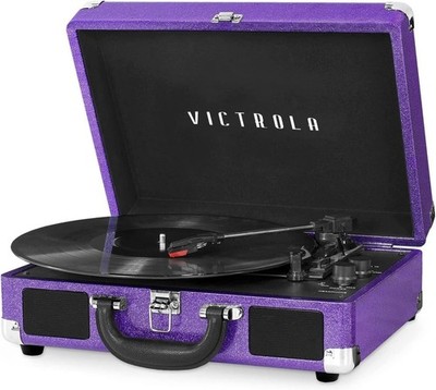 Journey Bluetooth Portable Suitcase Record Player   with Built-in Speakers, 3 S