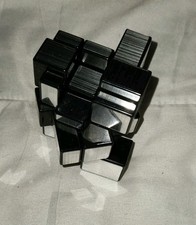 Cubo Espejo Juego Asimétrico Plata Negro Rubik?  3x3 aprox