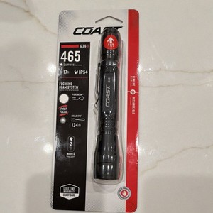 Coast G36 465-Lumen LED Flashlight IP54 134m Beam Black w/ 2 AA Batteries