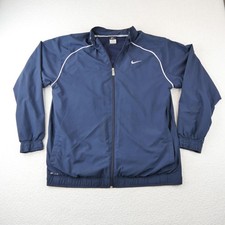 Nike Jacket Mens XL Navy Dri-FIT Full Zip Track Running Athletic Windbreaker