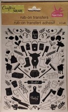 crafters square farmhouse rub on transfers