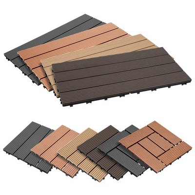 WPC Terrassenfliesen Holzfliesen Balkonfliesen Garten 30/60 cm Klickfliese 1-10㎡