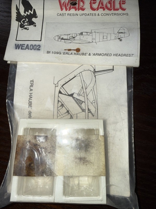 War Eagle WEA002 1/48 Bf-109G Erla Haube Canopy, Armored Headrest And Tail Wheel