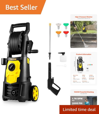 #ad Powerful 2000 PSI Electric Pressure Washer 1.76 GPM Foam Cannon amp; Hose Reel $224.99