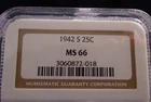 1942-S Washington Silver Quarter NGC MS66