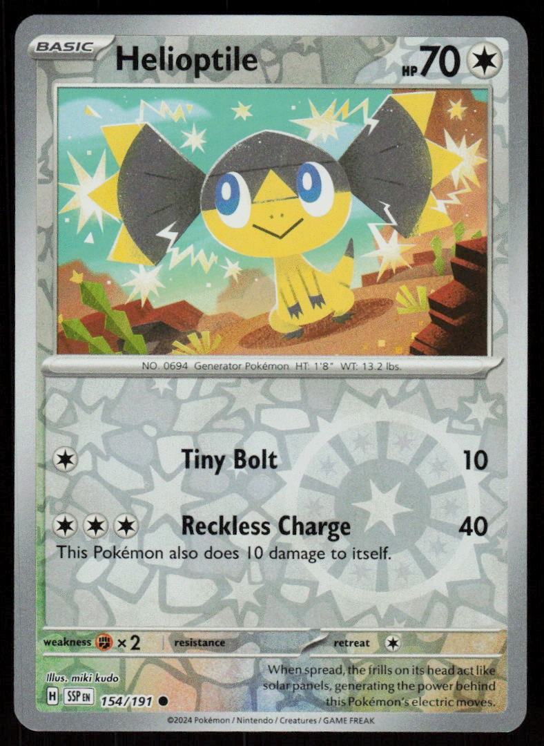 Helioptile 154/191 Common Surging Sparks Pokemon Reverse Holo Near Mint