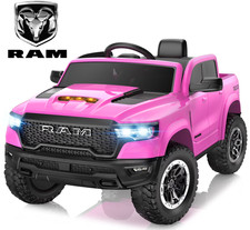 RAM 1500 Ride on Car Toy for Kids, 12V Powered Ride on Truck Toy with Remote Con