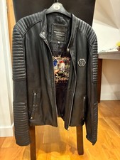 Philipp Plein leather jacket , bearly used , mint condition, black leather jacke