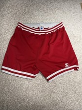 Vintage Red Starter Mesh Shorts Drawstring Made In USA Size Large 90s