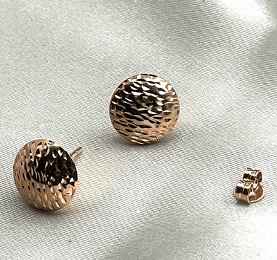 HERCO signiert - 14K ROSÉGOLD DIAMANTSCHLIFF - 11,5 mm ITALIENISCHE OHRRINGE
