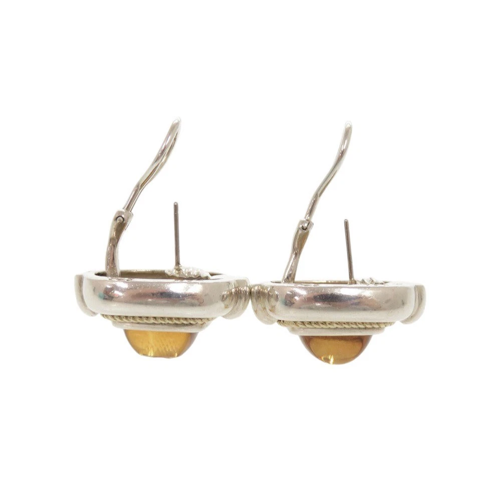Tiffany & Co. Vintage Square Silber925 18K Gelbgold 750YG Citrin Ohrringe