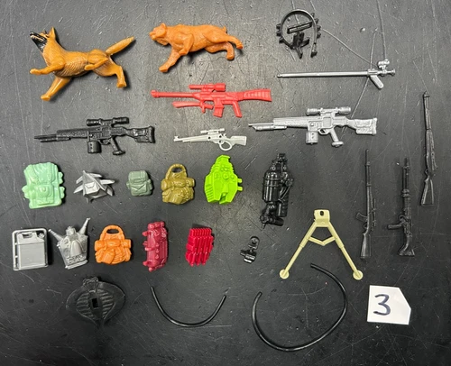 Vintage GI Joe Cobra 3.75 Figure Accessory LOT Gun Desert Scorpion Max Order Dog
