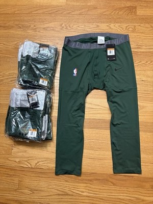 Nike Pro NBA Compression Tights Bucks Green Team Issued AT9764-323 Size 2XL NEW