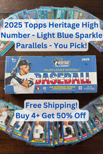 2025 Topps Heritage High Number - Light Blue Sparkle Parallel - You Pick
