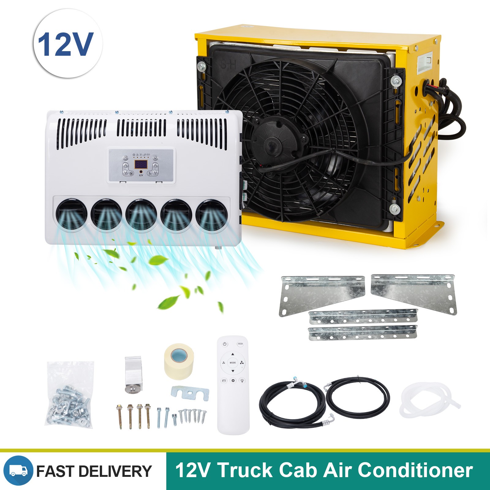 Universal 12V 4000 BTU A/C Kit for Cars RVs Trucks and Buses