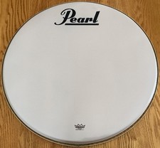 REMO 24" Smooth White Ambassador Bass Drum Head with PEARL Drums Logo