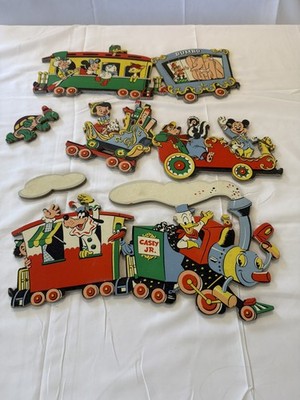 1960s Disney Casey Junior Train Nursery Childs Room Wall Decor 3 Pieces