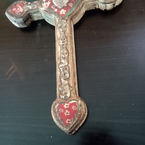 Wooden Cross With A Heart Made In Mexico - Bild 3 von 4