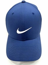Nike Dri Fit Rise Club Navy White Swoosh Cap Hat Unisex M/L Adult