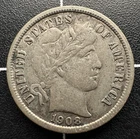 1908-P Barber Dime 10C 90% Silver