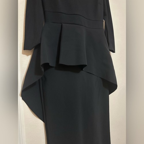 Chiara Boni schwarz Schößchen Kleid Gr. 8 strukturelle Kapsel Garderobe formell Italien - Bild 5 von 14