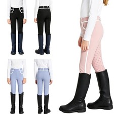 Kids Girls Trousers Sport Pants With Pockets Tights Lessons Non-slip Running