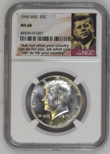 1966 SMS NGC MS68 Kennedy Half - Price Guide $320 - Excellent high grade!!
