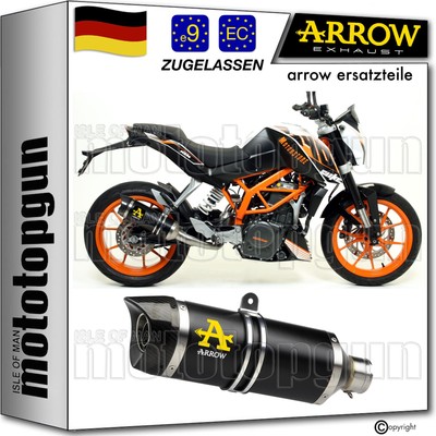 auspuff zugelassen schwarz c thunder arrow fur ktm duke 390 2013 13 2014 14