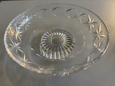 Vintage Stuart Kristallschale mit Fuß - elegante Obstschale aus geschliffenem Glas - englisch