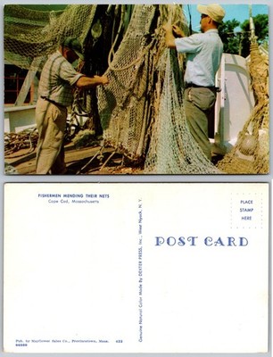 Cape Cod Massachusetts Fishermen Nets Postcard