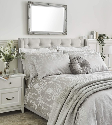Laura Ashley Josette Jaquard Silver Bedset - Clearance