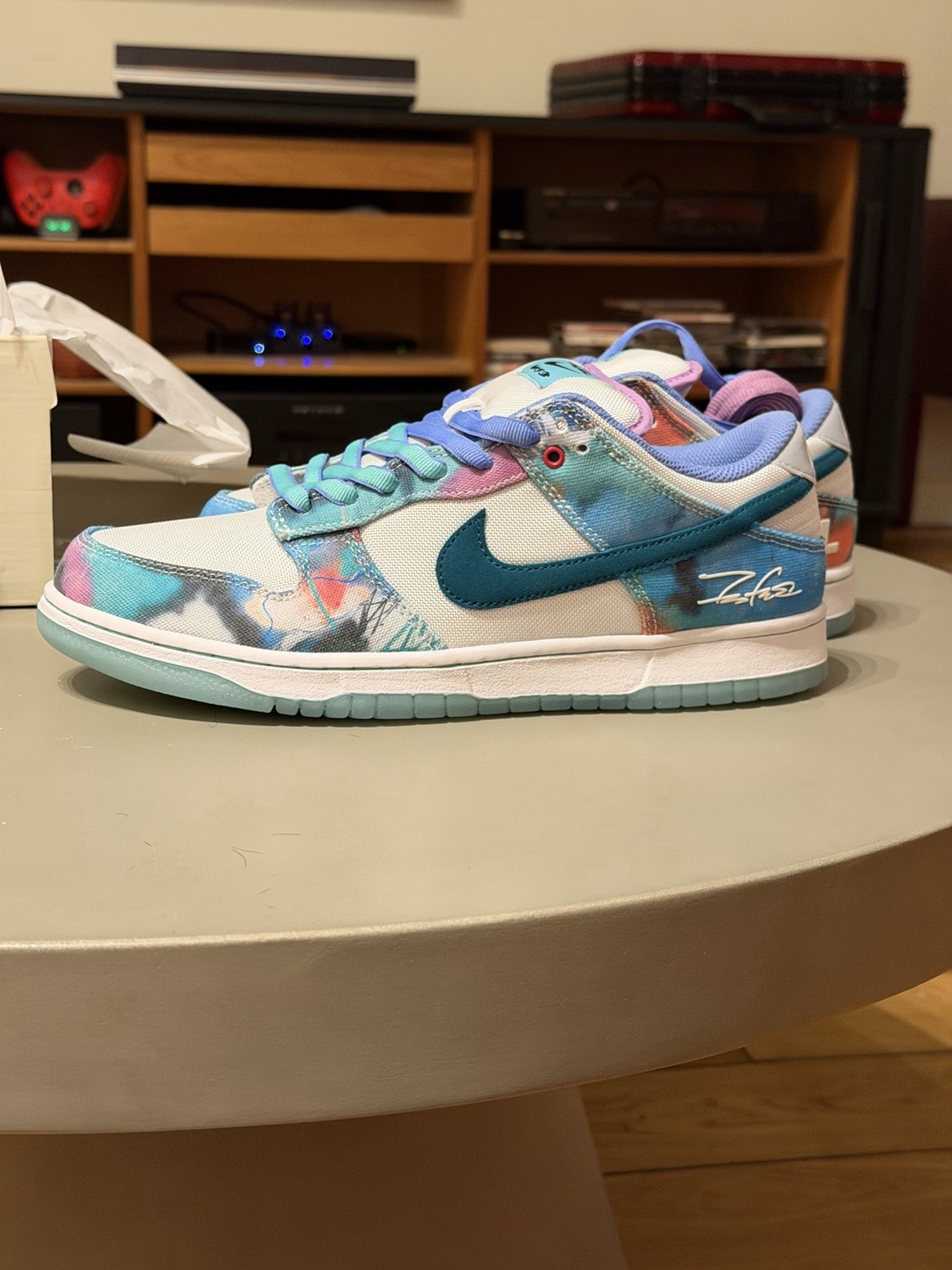Nike SB Futura Men's Dunk Low Bleached Aqua 10.5 Jordan Bape Wtaps