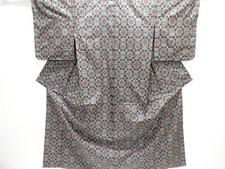 7664847: JAPANESE KIMONO / UNUSED KIMONO ENSEMBLE / SILK / DORO OSHIMA TSUMUGI /
