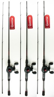 (LOT OF 3) QUANTUM INVADE 100 6'6" MEDIUM HEAVY 2PC RH BAITCAST COMBO 21 40441