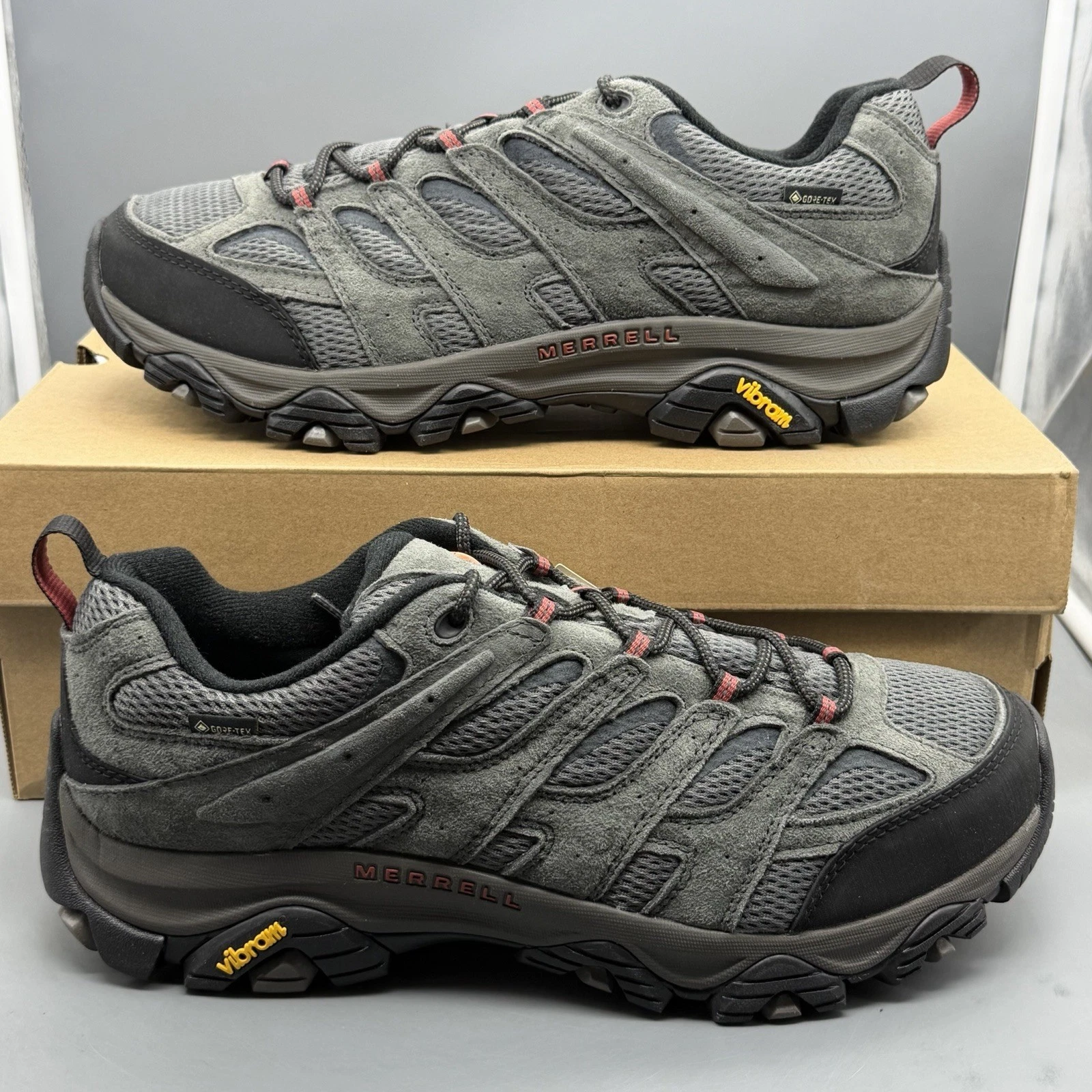 Merrell Moab 3 GTX Men’s 12.5 W Wide Trail Hiking Shoes Waterproof Beluga Grey