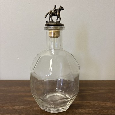 Blantons Bourbon Empty Glass Bottle- Letter ''B'' Race Horse cork Topper Stopper