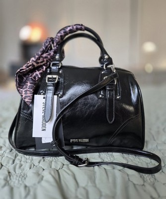 Steve Madden Black Bacrino Satchel  With Scarf