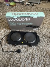 Cookworks Black Table Top Hotplate 2500W Double Hob