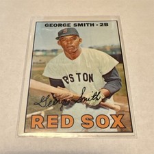 Topps 1967 Topps George Smith Boston Red Sox Autographed Baseball Card #444