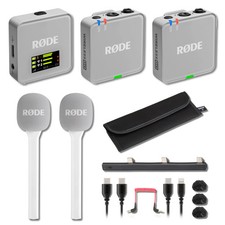 Rode Wireless GO Gen 3 Wireless Mic System Stone with 2x White Interview GO