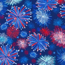 Patriotic Fireworks - 1 yard price - Continuous yards available.
