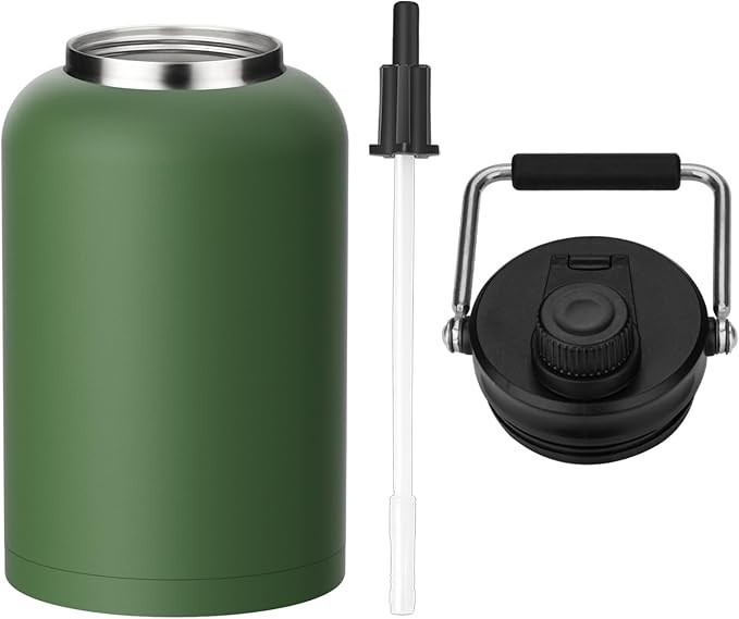 Zenbo One Gallon/128 oz Jug, Straw, Double Wall Leak Proof Keeps Hot / Cold