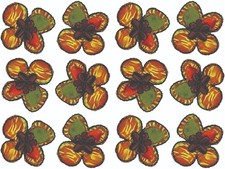 Lot of 12 Mini Flower Iron On Patches 3/4" x 1" Embroidered Floral