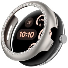 Google Pixel Watch 3 Custodia protettiva 45mm PC diamantato Starlight