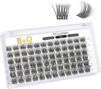 #ad #ad Bamp;Q Ultra Soft Fluffy Individual Lashes Black 72 Clusters Tray B11 D 10 16MIX $14.99