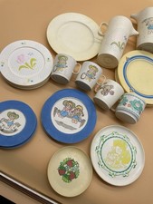 VINTAGE CHILDRENS PLAY TEA PARTY SET PLATES C...